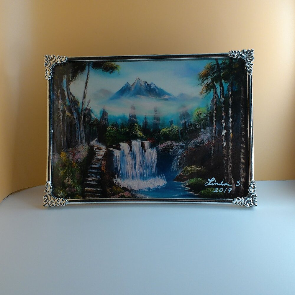 Small Road in Mountain, 5x7 Art print, mountain, water fall, water fountain